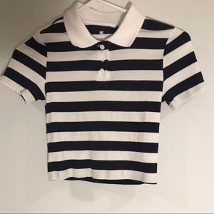 Cropped striped tee